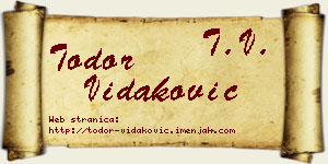 Todor Vidaković vizit kartica